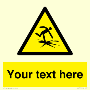 Custom warning thin ice